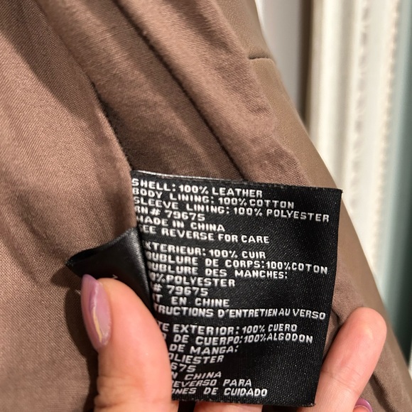 Michael by Michael Kors Brown Leather Moto XS Minimalist Chic Biker Classic - Picture 3 of 8